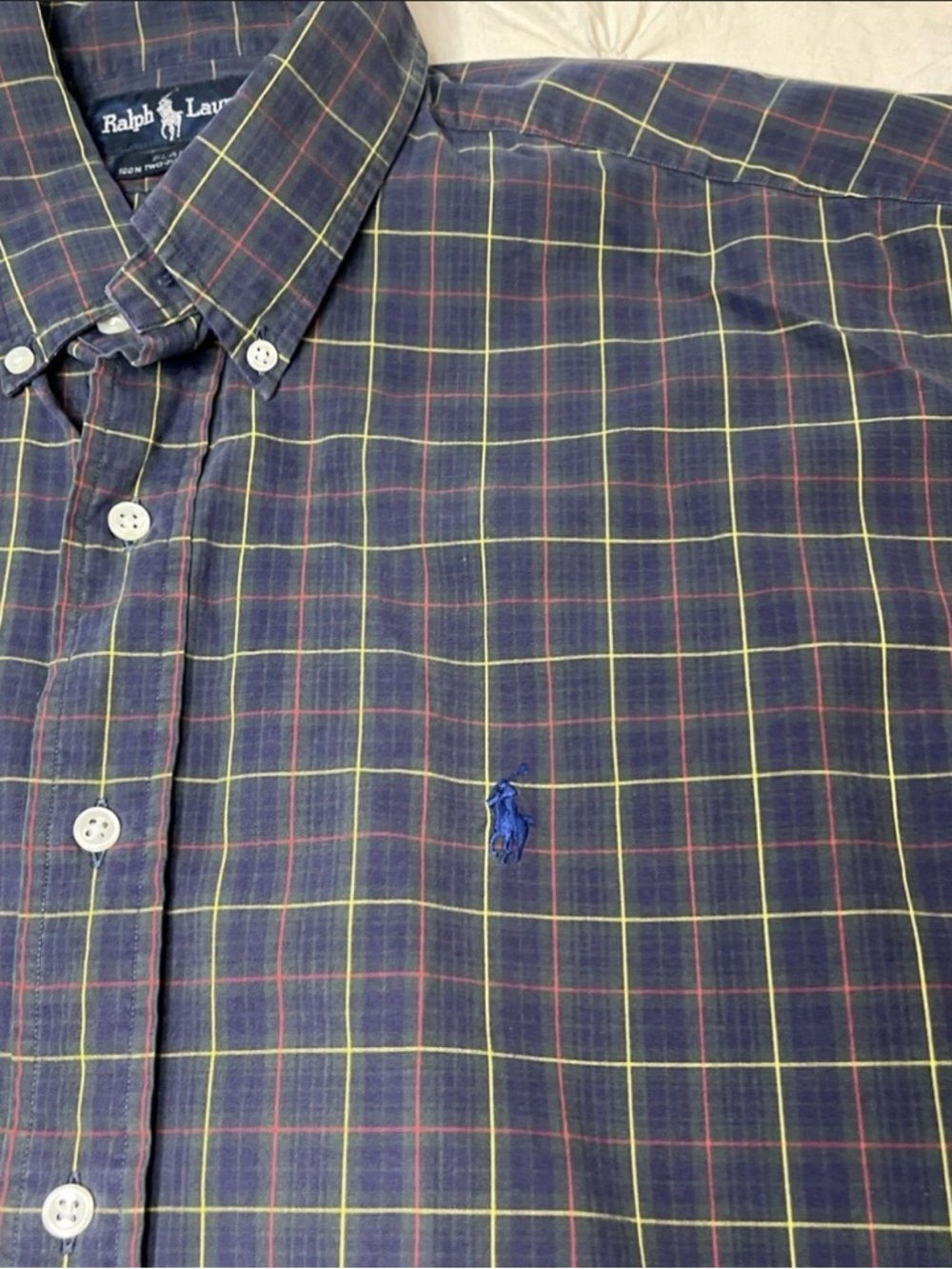 Ralph Lauren Boy’s Navy Plaid Button-Down Shirt